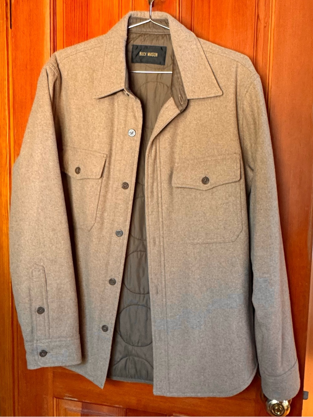 Buck Mason Tan Shirt Jacket with Quilted Lining - Picture 3 of 6